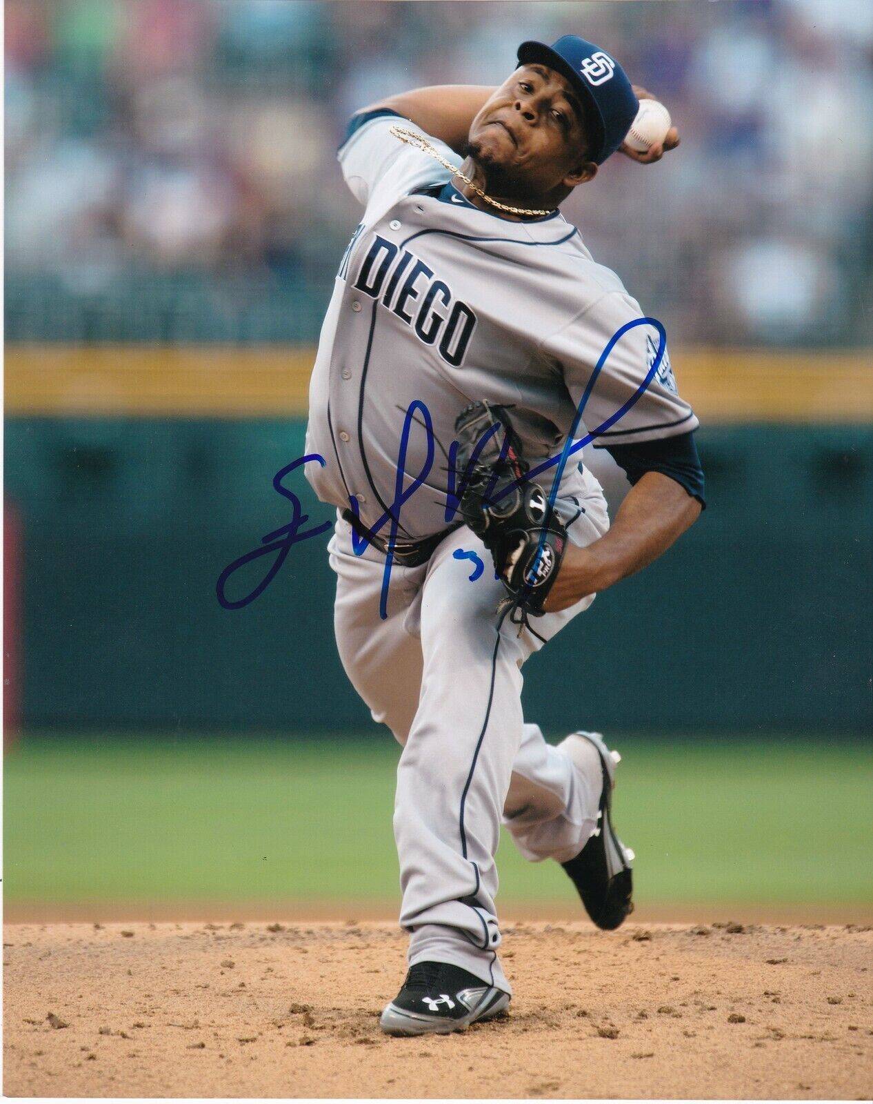 EDINSON VOLQUEZ SAN DIEGO PADRES ACTION SIGNED 8x10