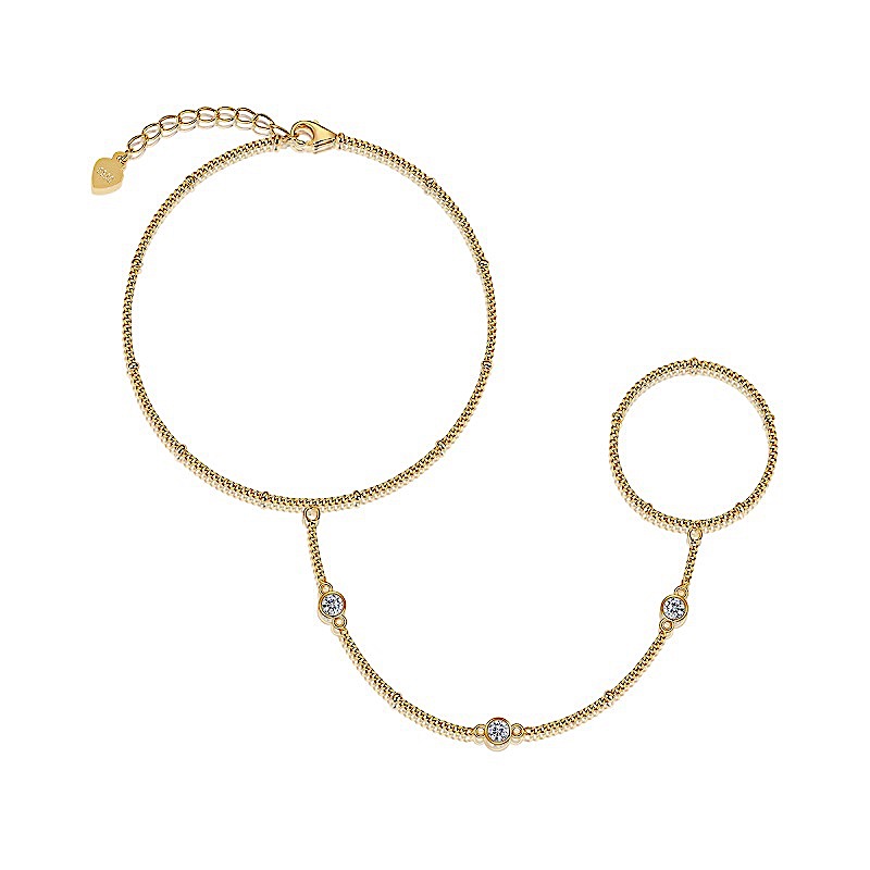 Moissanite Station Ring Bracelet