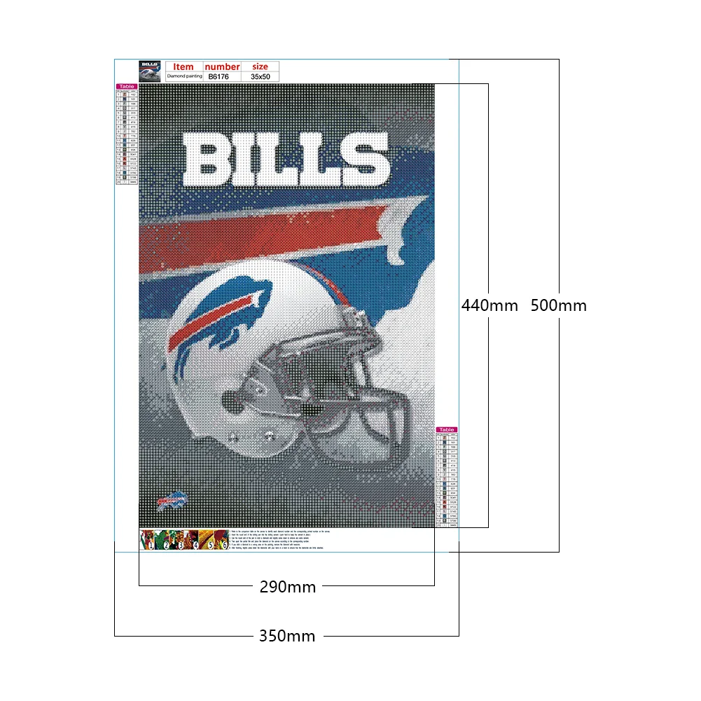 Diamond Painting - Full Round Drill - Buffalo Bills(35*50cm)