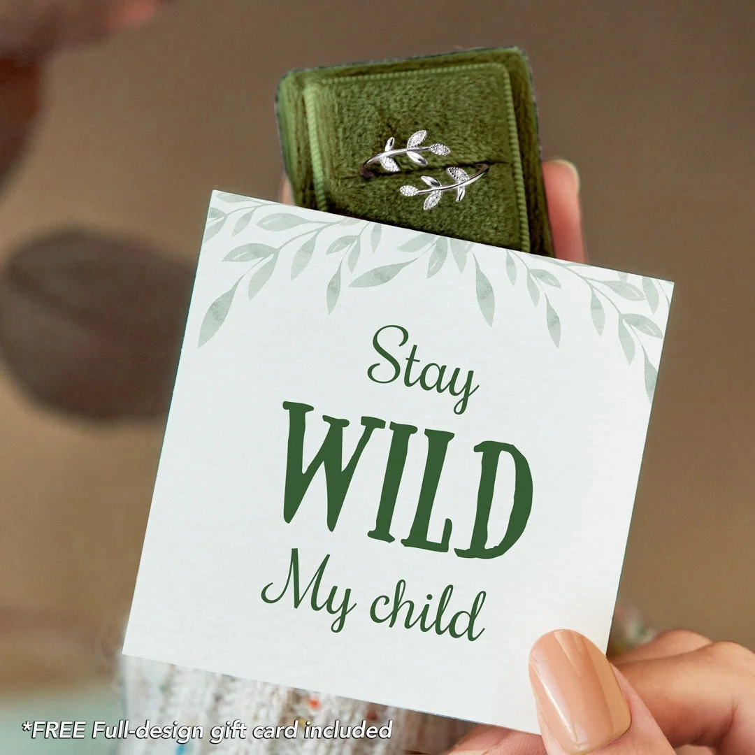 Stay Wild My Child Leaf Ring