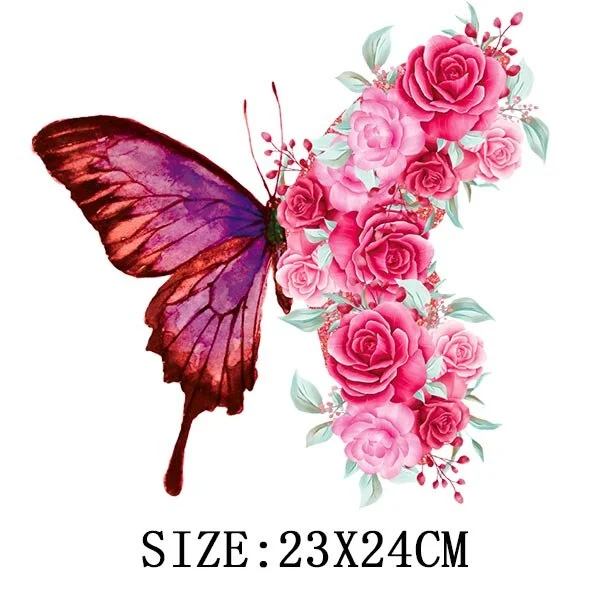 Beautiful Butterfly Thermal Sticker On T-shirt DIY Washable Iron On Hoodies Funny Design On Clothes Patches Appliqued Decoration