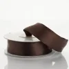 10 Yards | 7/8" Chocolate Satin Wired Edge Ribbon