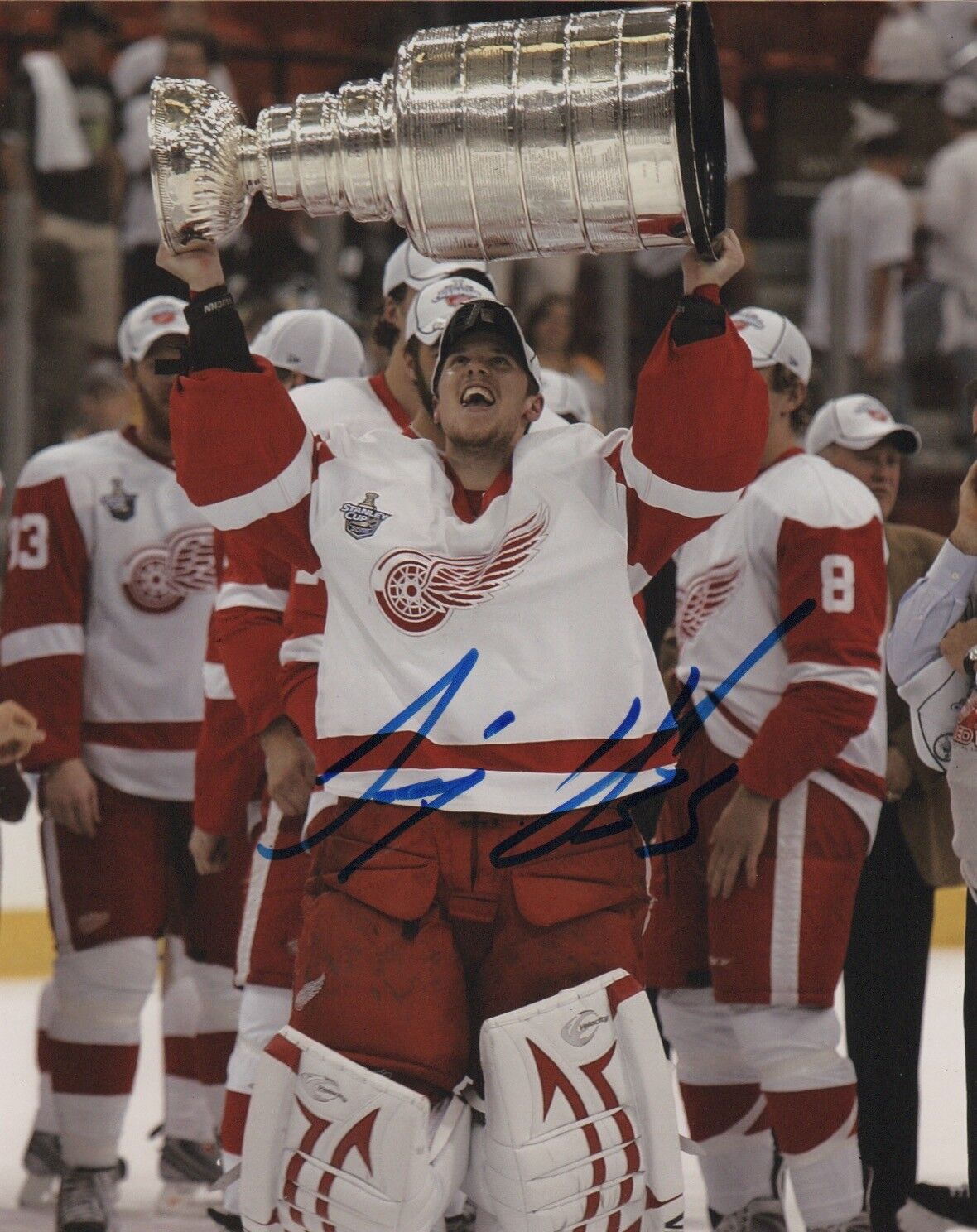 Detroit Red Wings Jimmy Howard Signed Autographed 8x10 Photo Poster painting COA #4