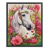 (US Only)Horse Printed Cross Stitch Kit 43x55cm DIY 14CT Thread Art Needlework Wall Decor