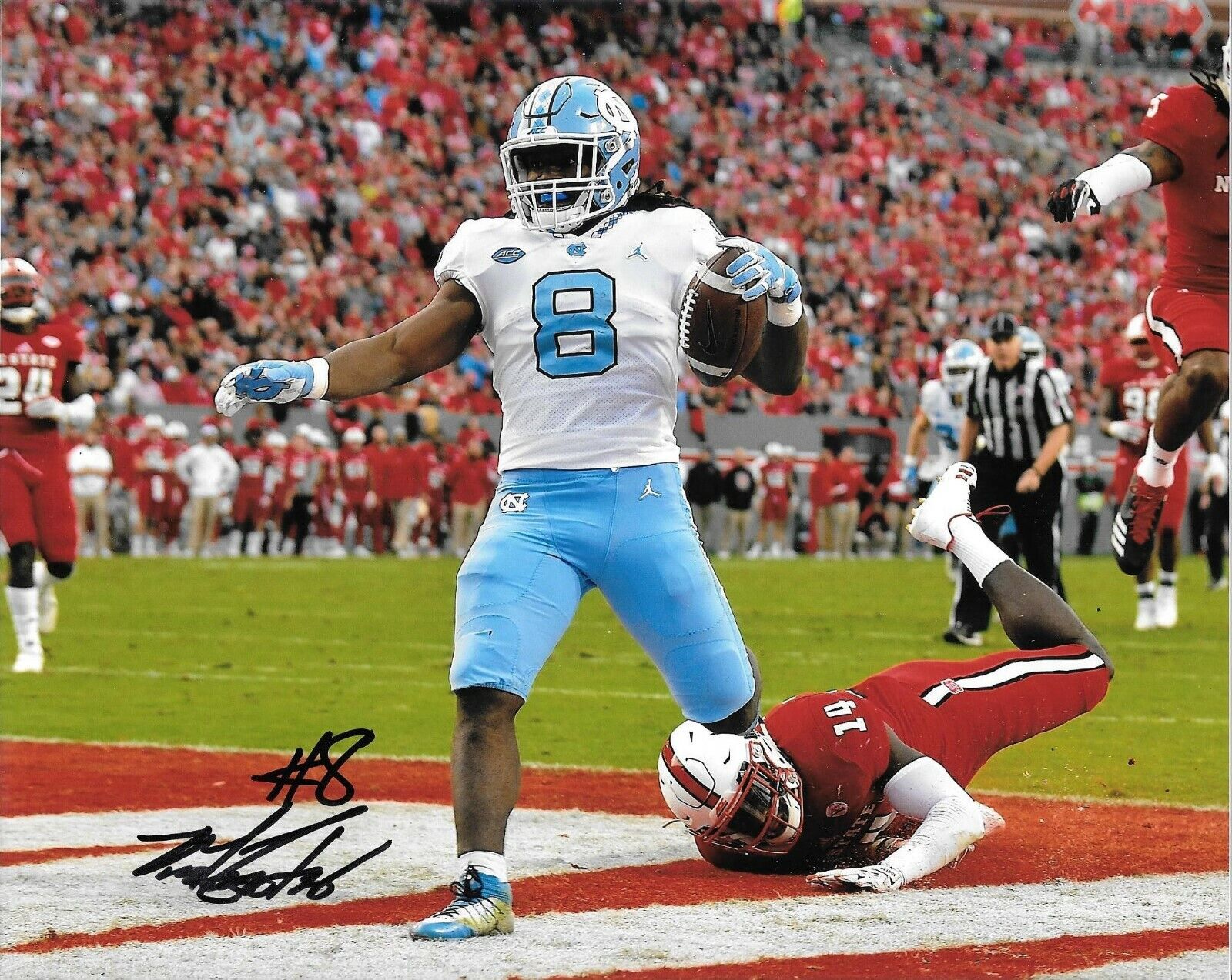 MICHAEL CARTER JR HAND SIGNED UNC NORTH CAROLINA TAR HEELS 8X10 Photo Poster painting W/COA