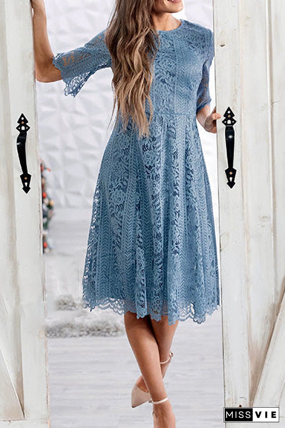 Promise In My Heart Lace Midi Dress