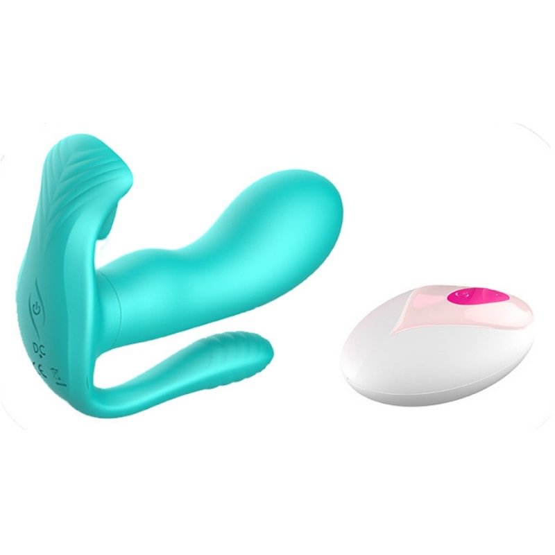 Remote Control Wearable Tongue Licking Double Penetration Vibrator  