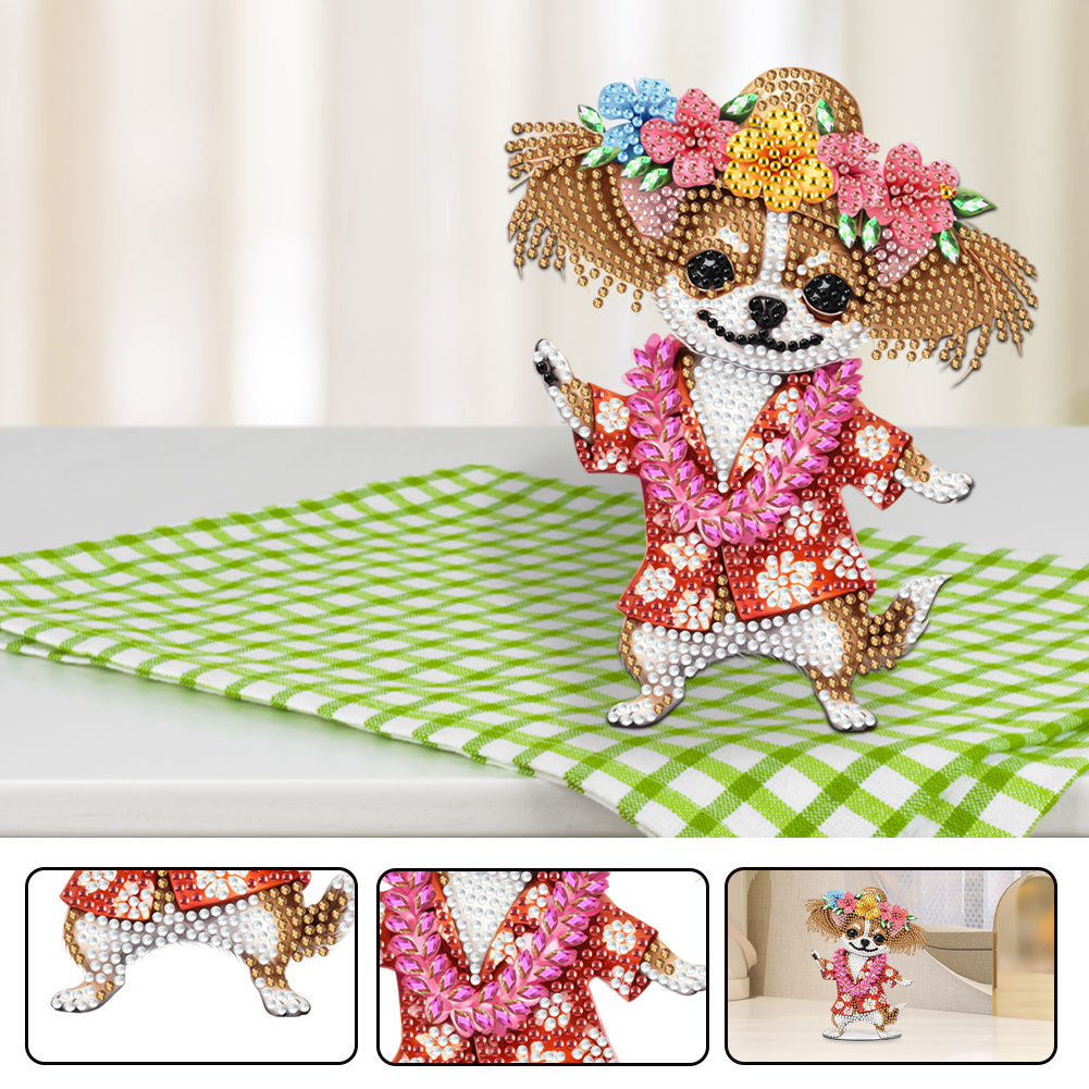 DIY Dog At Beach-Diamond Painting Ornaments With Shaking Head Function ...