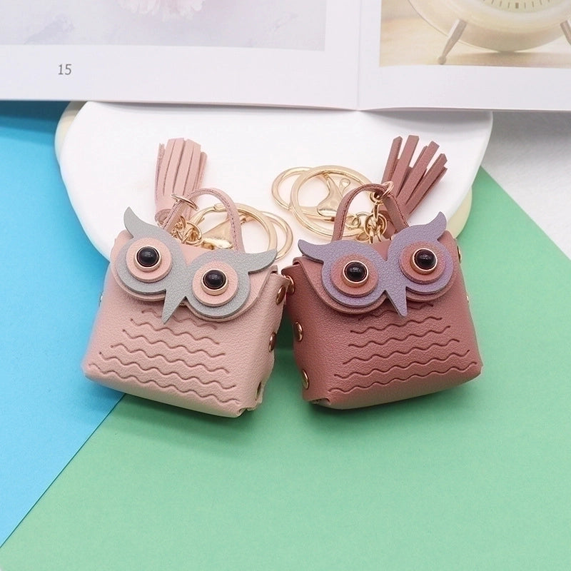 Minimalist Streetwear Owl Pu Leather Unisex Bag Pendant Keychain