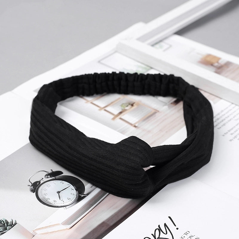 Casual Minimalist Stripe Solid Color Cloth Stripe Hair Band