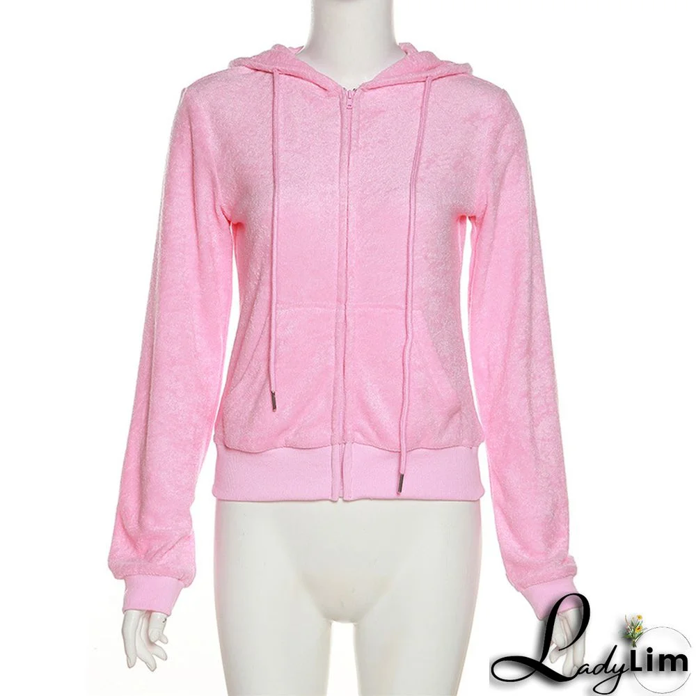 Fall Women's Fashion Hooded Zip Slim Fit Casual Sports Cardigan 2PC Set