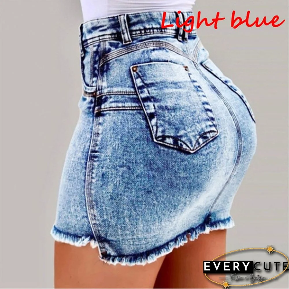 Women Fashion Summer Denim Skirts Slim Fit Casual Pack Hip Jeans Short Skirt Plus Size S~3Xl