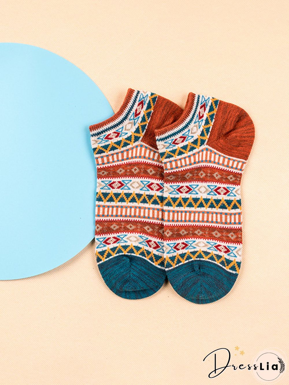 Casual Striped Pattern Cotton Socks Women's Boat Socks