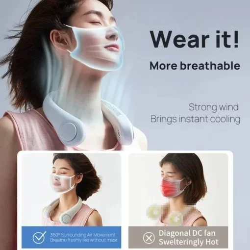 Treeiuy 2022 New Portable Neck Fan