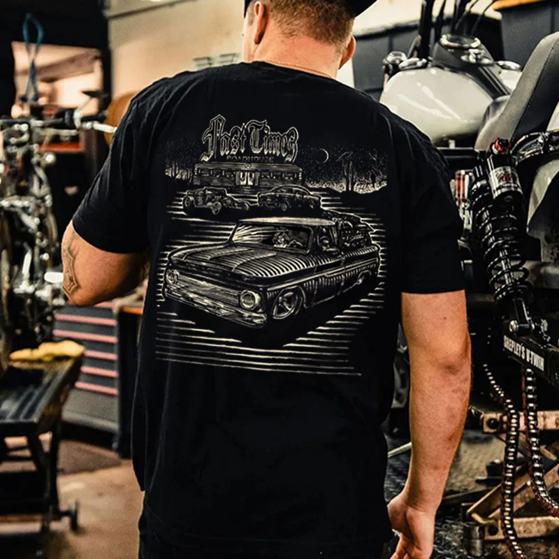 FAST TIMES Classic Car Print Men's T-shirt