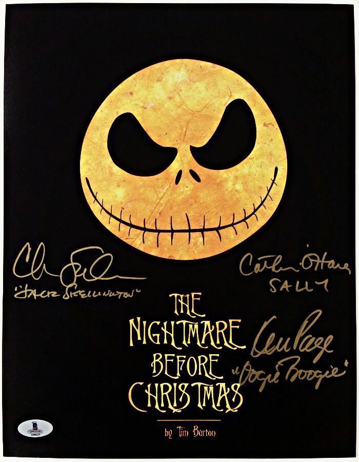 NIGHTMARE BEFORE XMAS Signed 10x13 Photo Poster painting 3x Sarandon O'hara Page Beckett BAS COA