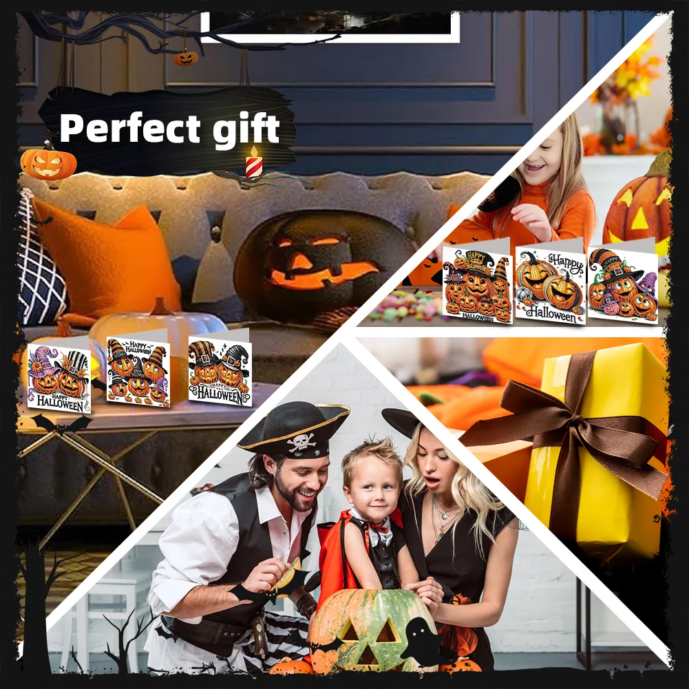 6PCS DIY Diamond Art Greeting Cards Congratulations Cards & Gifts (Halloween)