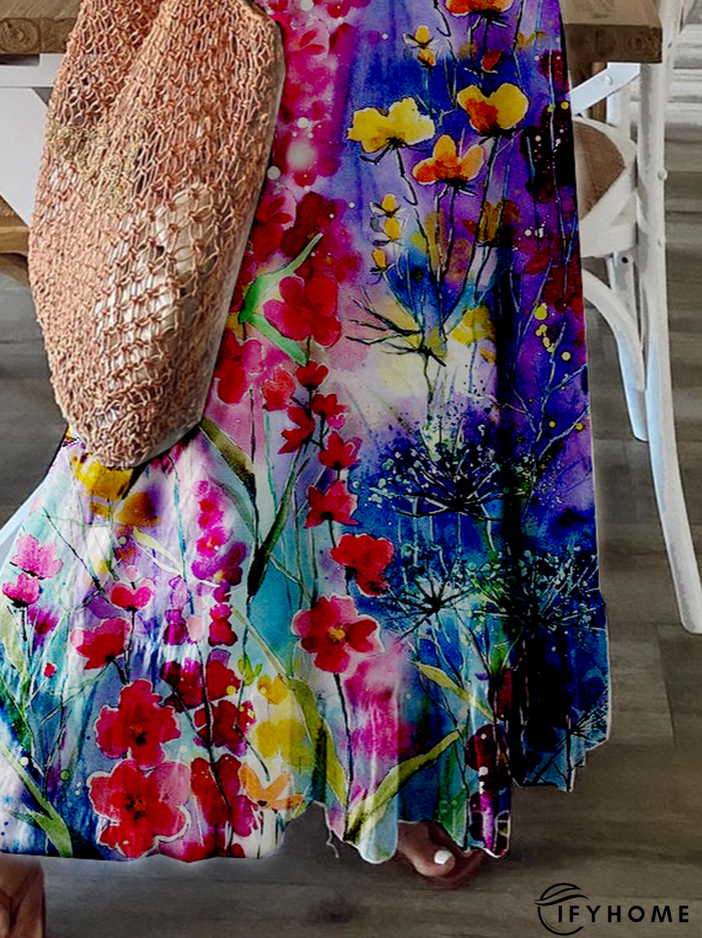 Cotton-Blend Vintage Knitting Dress | IFYHOME