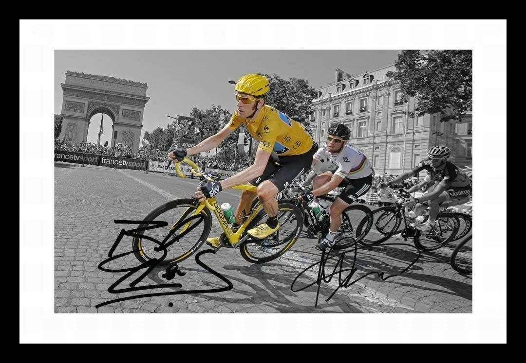 Sir Bradley Wiggins & Mark Cavendish Autograph Signed & Framed Photo Poster painting