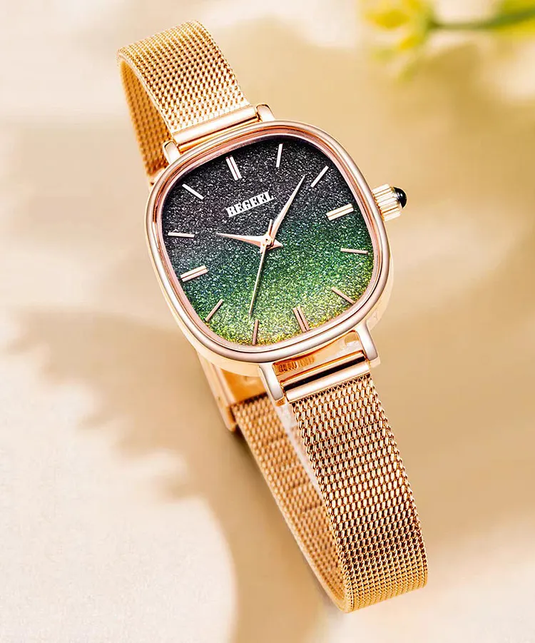 Boutique Green Stainless Steel Quartz Movement Waterproof Watches