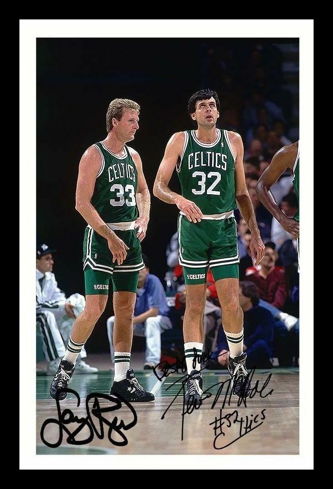 Larry Bird & Kevin McHale - Boston Celtics Autograph Signed & Framed Photo Poster painting