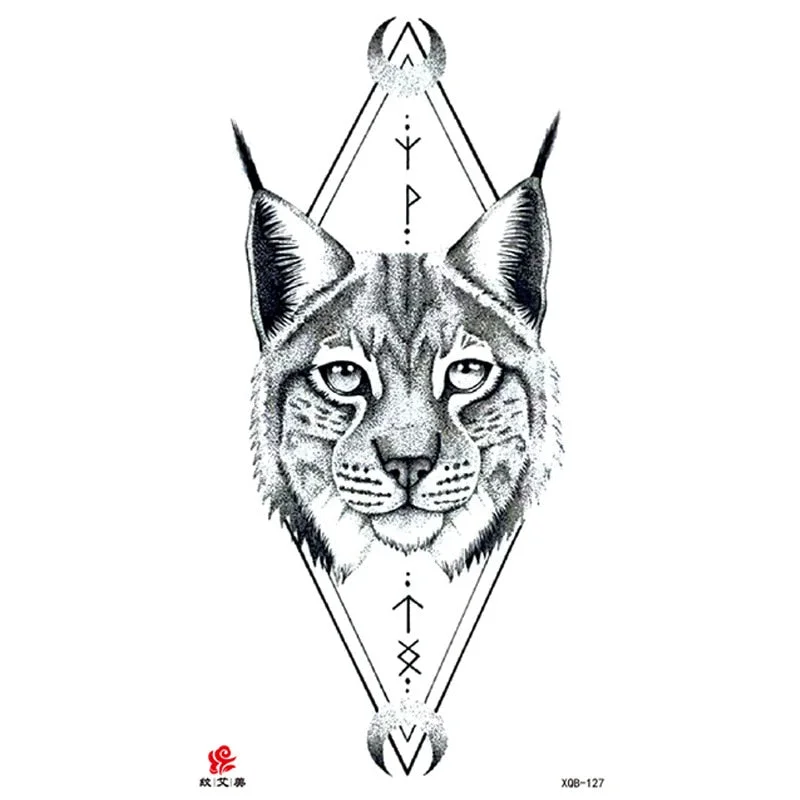 Animal Tiger dragonTemporary Tattoos Fox Wolf Eagle Fake Tatto Sticker Owl Flower Tatoo Body Armbands Men tatuajes temporales