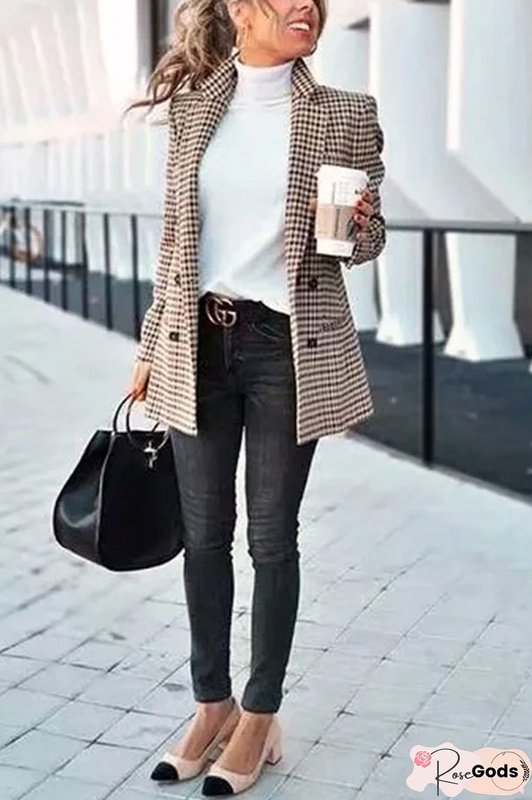 Chic Khaki Suit Blazer