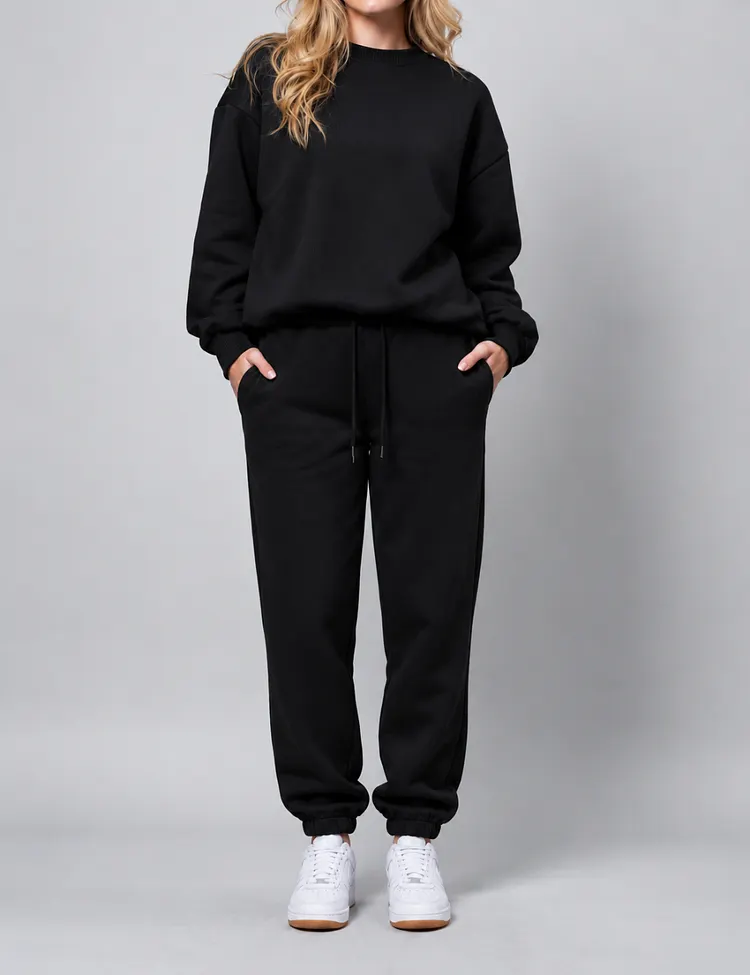 SWEETKAMA Ladies Solid Color Hoodie and Pants Sets