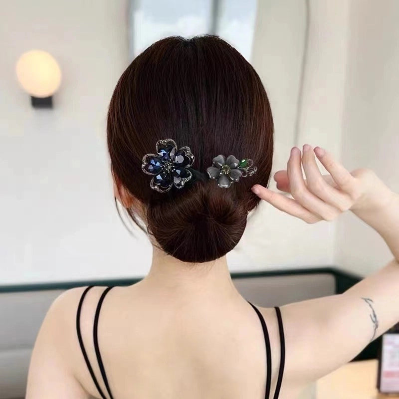 Women’s Minimalist Peacock Feather Flower Alloy Plating Inlay Rhinestones Hair Band