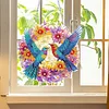 Diamond Painting Acrylic Hummingbird Flower Pendant