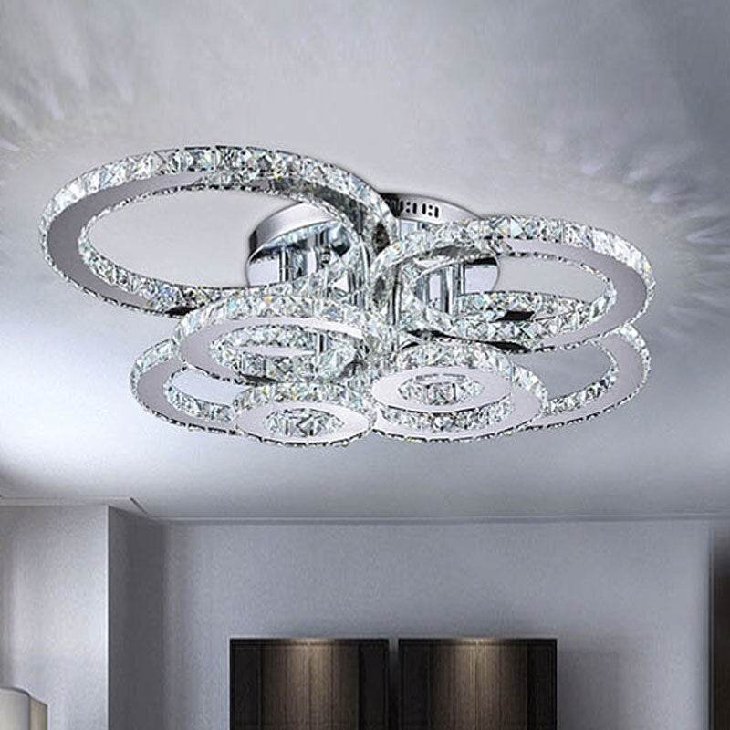 Surface K9 Crystal Modern LED Ceiling Light For Living Room Bedroom ...