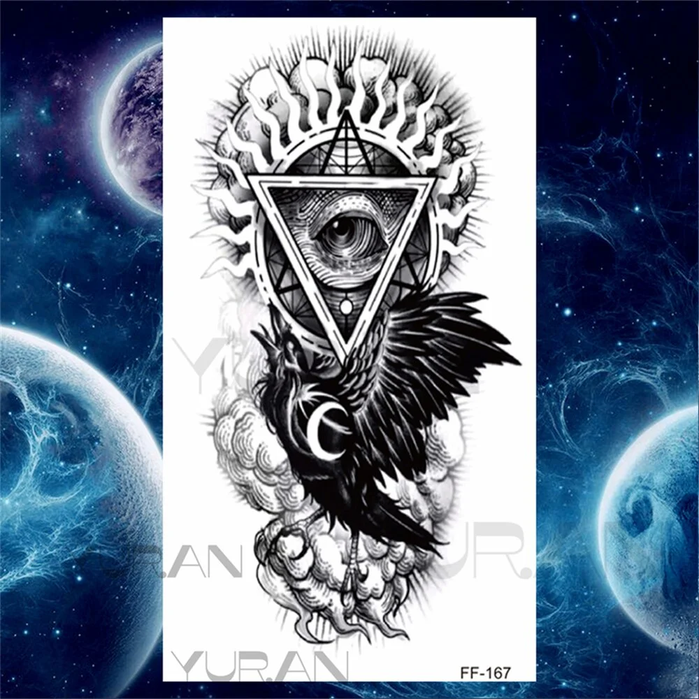Sdrawing Tiger Temporary Tattoos For Women Men Realistic Wolf Scary Thorns Maori Compass Fake Tattoo Stickers Arm Body Tatoos DIY