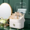 Home Table Storage Large Capacity Makeup Bottles Plastic Organizer with Cover and Drawer