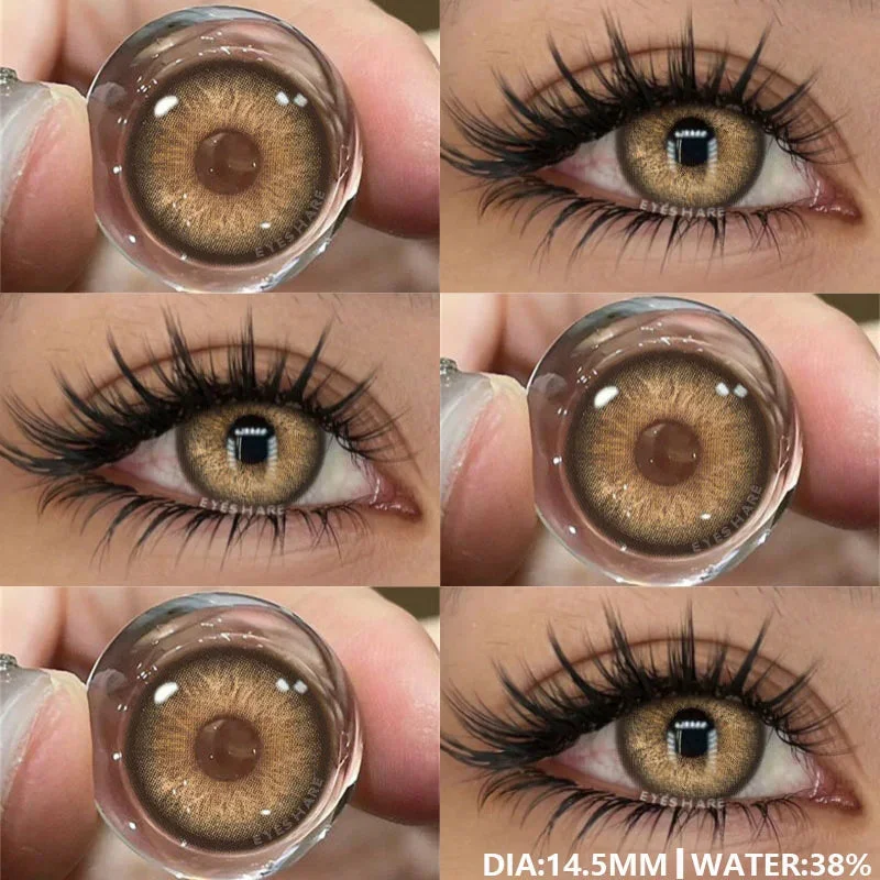 Sdrawing 1Pair Natural Colored Lenses for Eyes Fashion Blue Lenses Gray Contact Lenses Black Lense Colored Pupils for Eyes Yearly