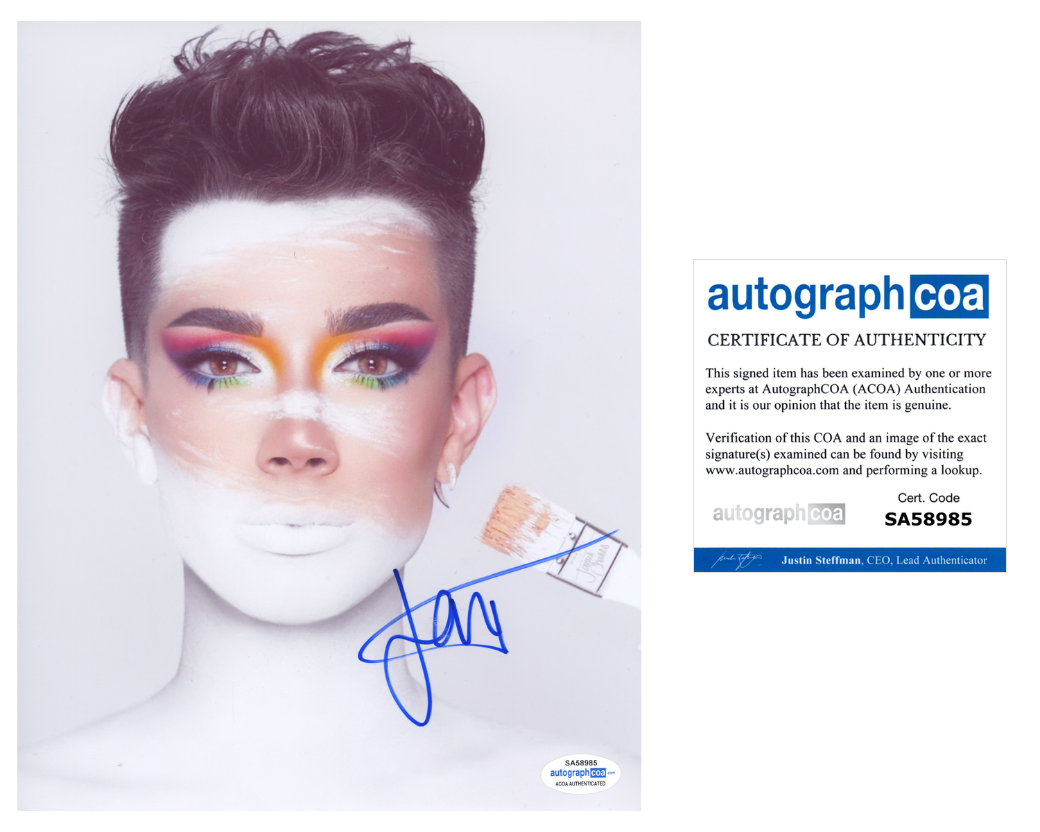 James Charles Signed Autographed 8x10 Photo Poster painting Make-Up Artist ACOA COA