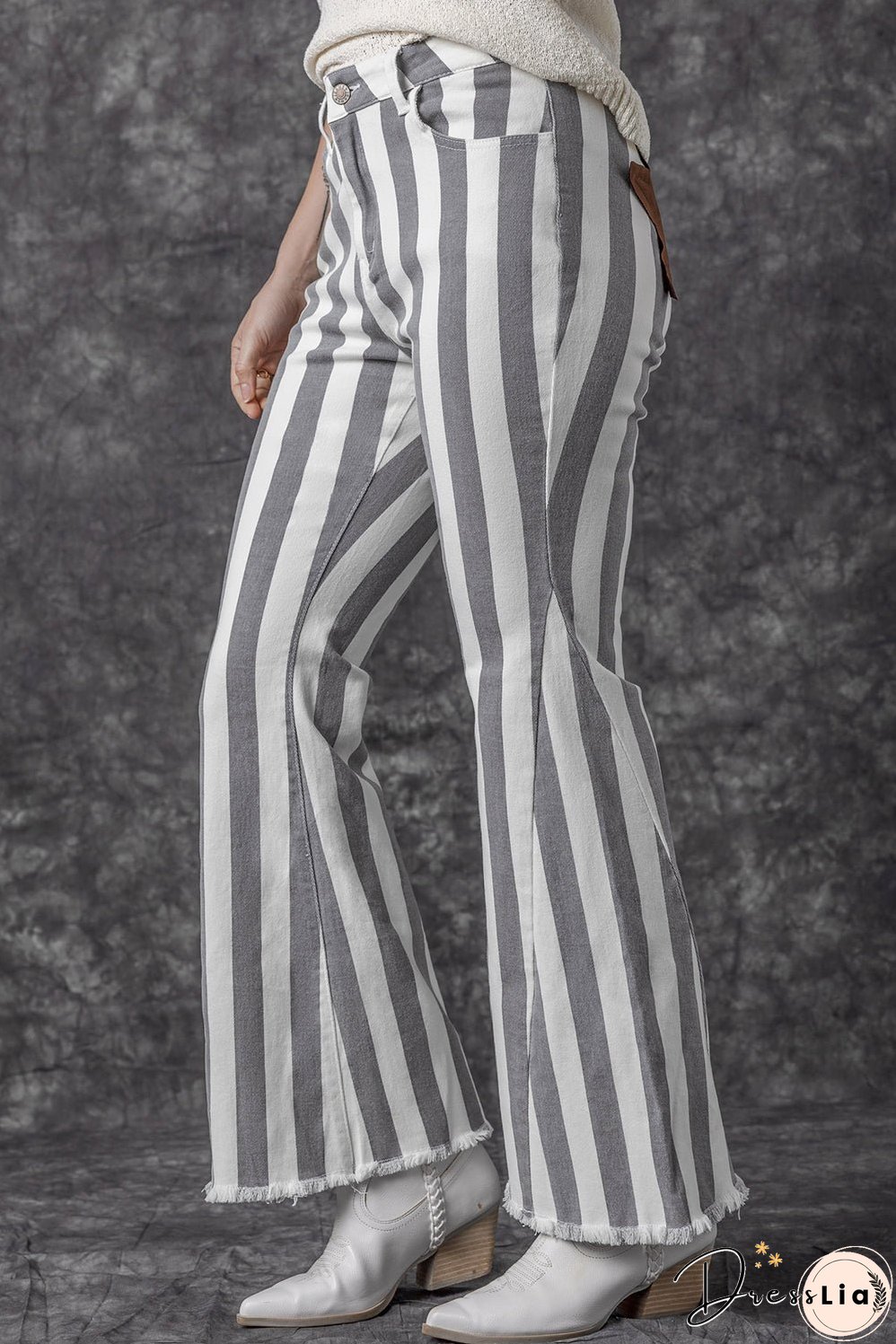 Star Embellished Western Flare Jeans