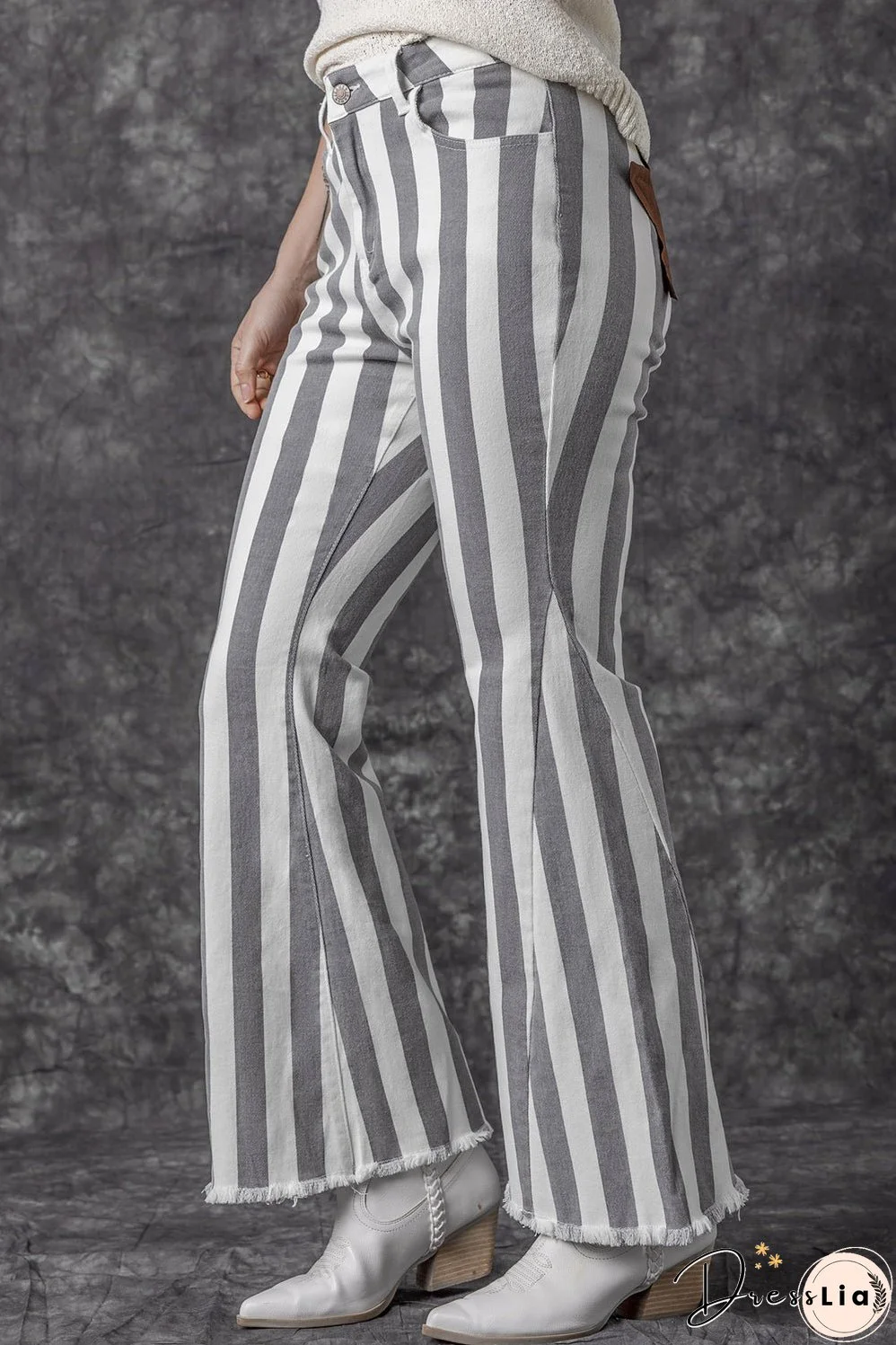 Star Embellished Western Flare Jeans