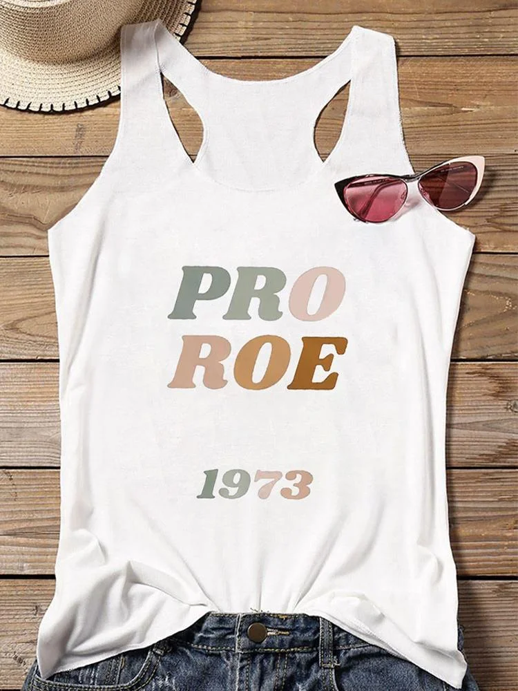 Pro Roe 1973 Colorful Print Women's Round Neck Tank Top