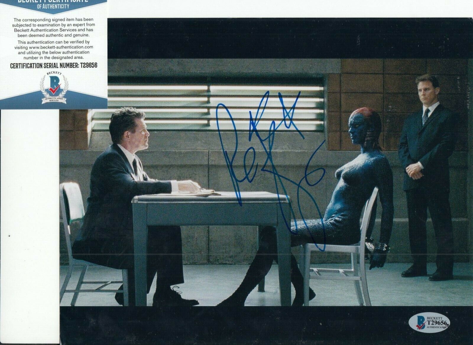 REBECCA ROMIJN signed X-MEN) Movie 8X10 Photo Poster painting *Mystique* BAS BECKETT T29656