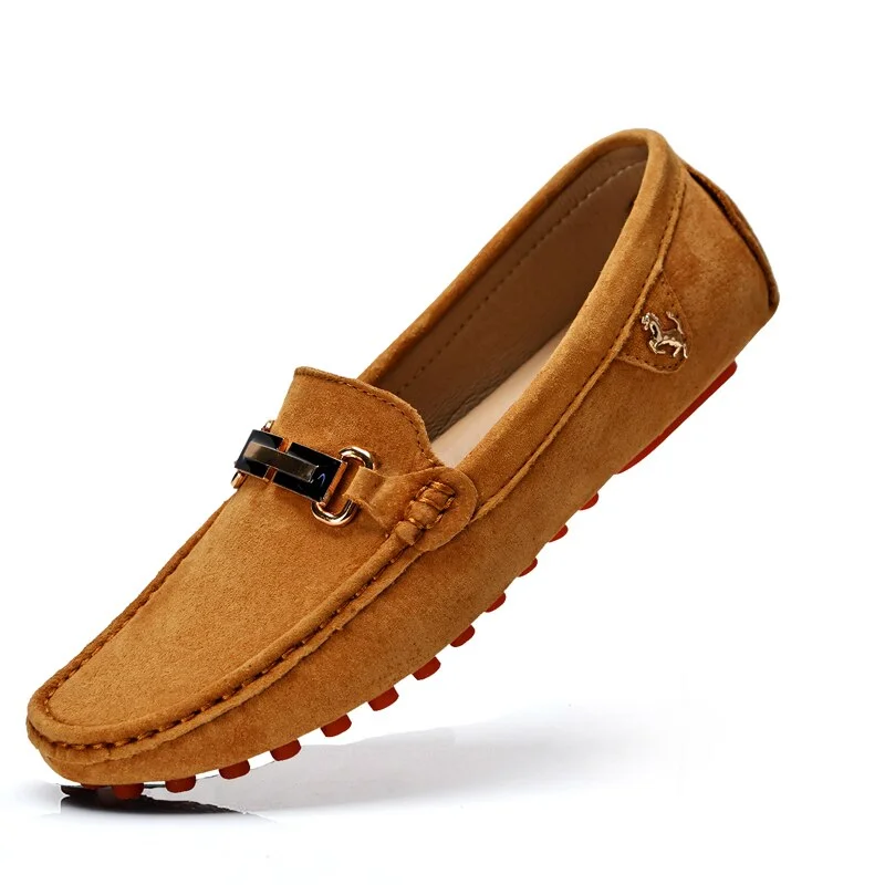 Loafers Men Fashion Suede Shoes Genuine Leather Slip-on Shoes Moccasins Soft Sole Driving Shoes for Men