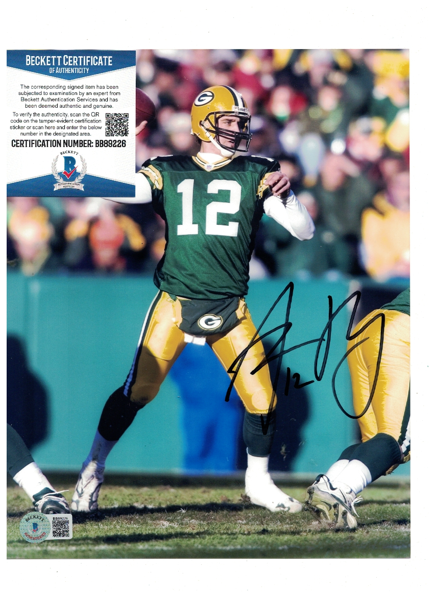 Aaron Rodgers Green Bay Packers Signed 8x10 Photo Poster painting Beckett Certified FX1