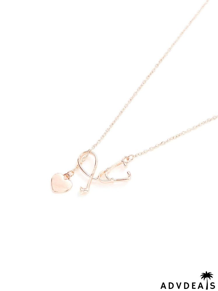 Heart Detail Pendant Link Necklace