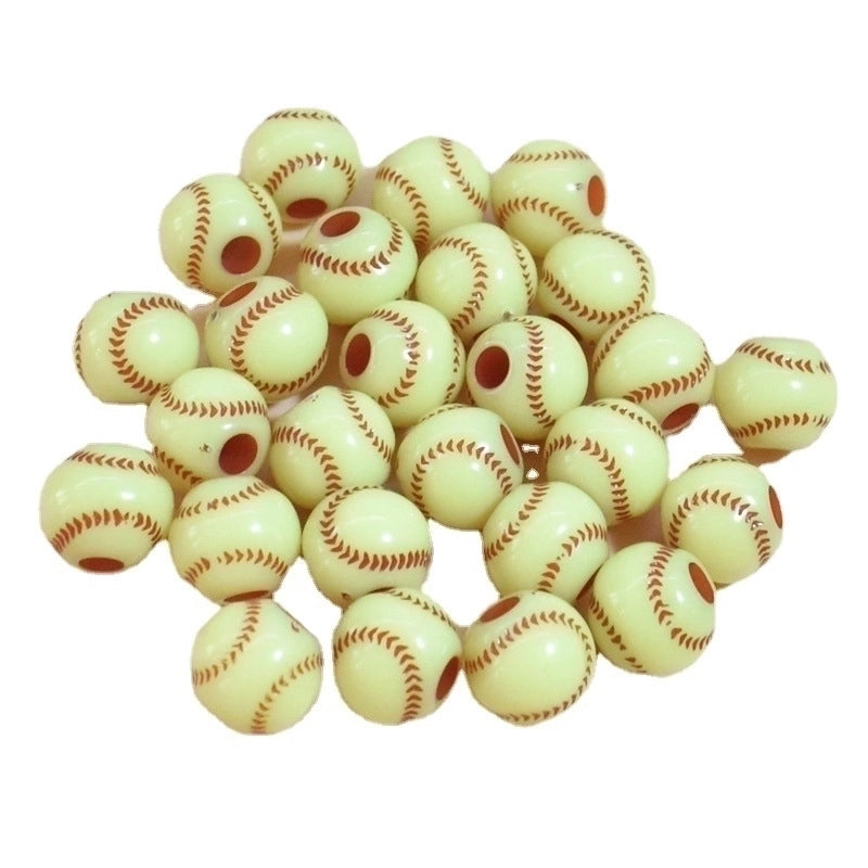 50 Pieces Arylic Baseball Beads
