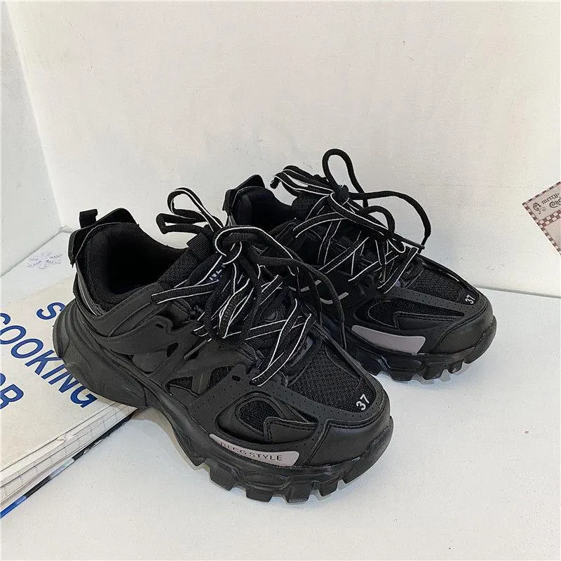 Streetstyle Ulzzang Women Men Chunky Sneakers 2021 Breathable Designer Unisex Sport Shoes Classic Ladies Trainers Plus Size 42