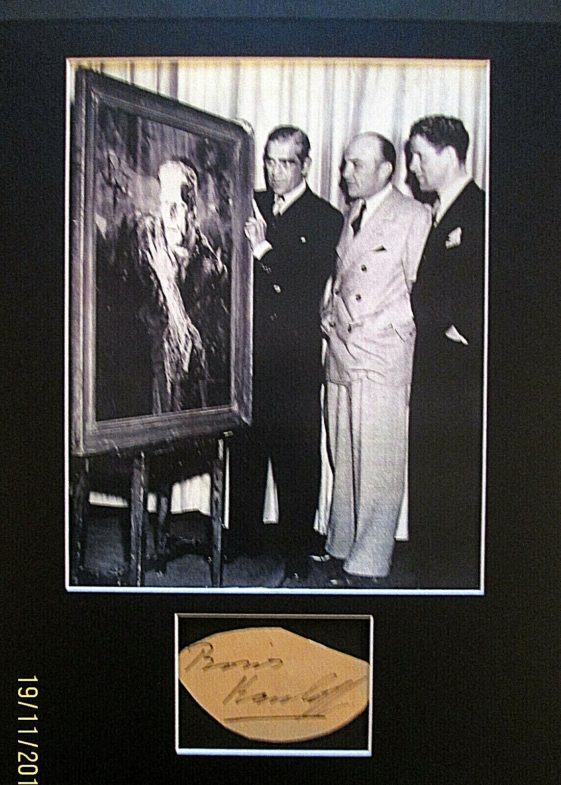 BORIS KARLOFF: FRANKENSTEIN (ORIGINAL VINTAGE AUTOGRAPH & Photo Poster painting) *