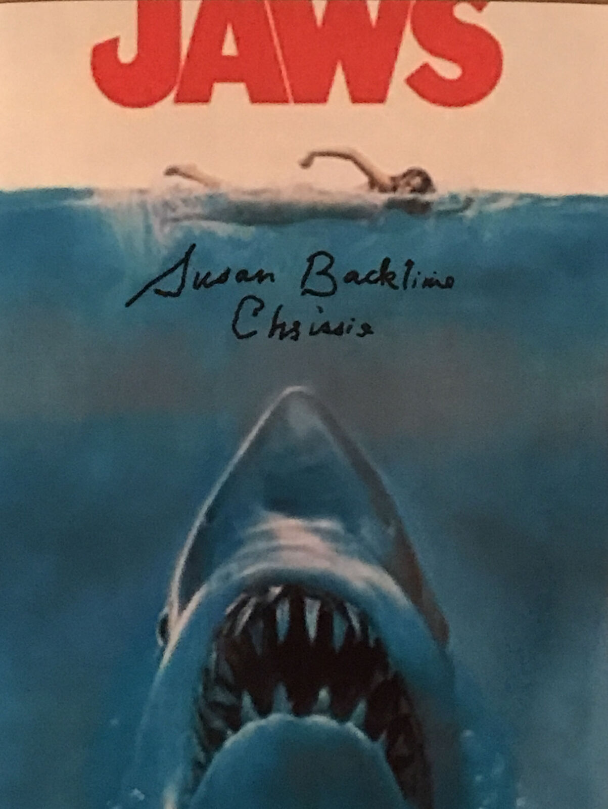 Susan Backline as Chrissie JAWS Movie Signed Autograph Photo Poster painting - TTM