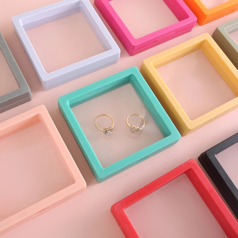 1 Piece Plastic Minimalist Daily Solid Color Jewelry Boxes