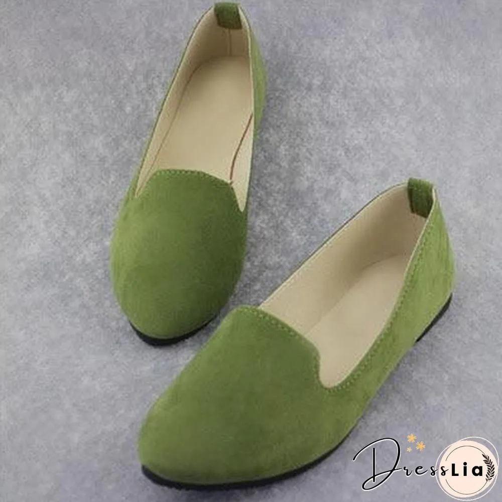 Plus Size Women Candy Color Loafers Flats Sweet Casual Shoes