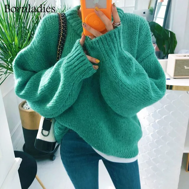 Billlnai  Graduation Party 2023 Autumn Winter Loose Pullover Basic Warm Sweater for Women Soft Kniited Korean V Neck Fashion Sweater Women Pull
