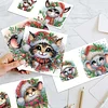 6PCS DIY Diamond Art Greeting Cards Christmas Animal Congratulations Cards Gift